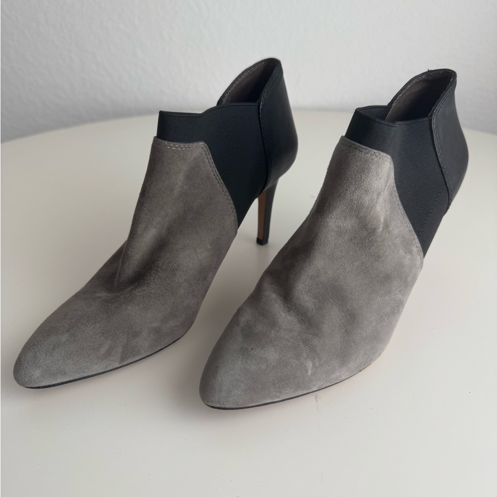 Vince Camuto Gray and Black Heeled Boots